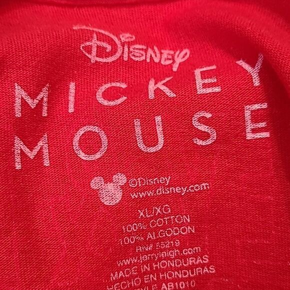 Disney Mickey & Minnie Mouse Shirt, Red with White Lettering, Size XL, NWOT - Picture 5 of 5